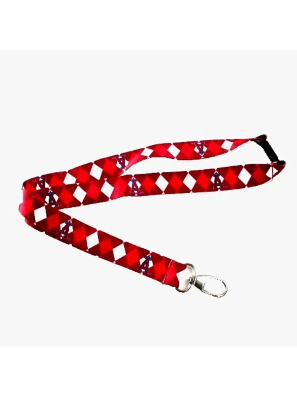 Los Angeles Angels Lanyard Keychain  Argyle Reversible With Clip MLB New